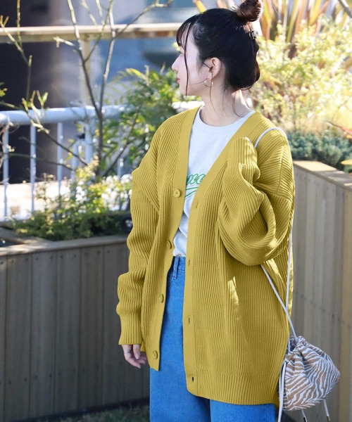 BACK NUMBER（バックナンバー）の「【BACK NUMBER】ビッグサイズニットカーディガン（カーディガン/ボレロ・メンズ・ブルー/ベージュ/グリーン/パープル/ケリー/イエロー/ホワイト/オレンジ・M/L）」の21枚目の写真