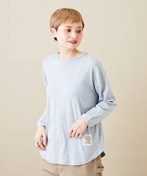 CUBE SUGAR（キューブシュガー）の「ショートスラブ無地長袖ビッグクルーネックロンT（Tシャツ/カットソー）」