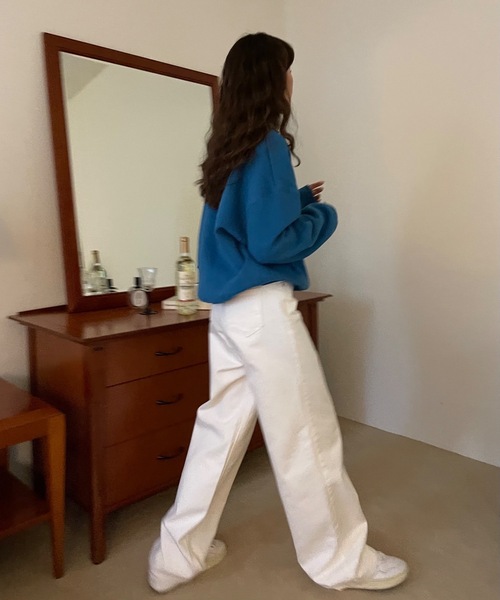 Didot.showroom(ディドット ショールーム)の「challenge kimo mtm / 裏起毛ロゴスウェットトレーナー(スウェット・レディース・ブラウン/ブルー/オートミール・FREE)」の13枚目の写真