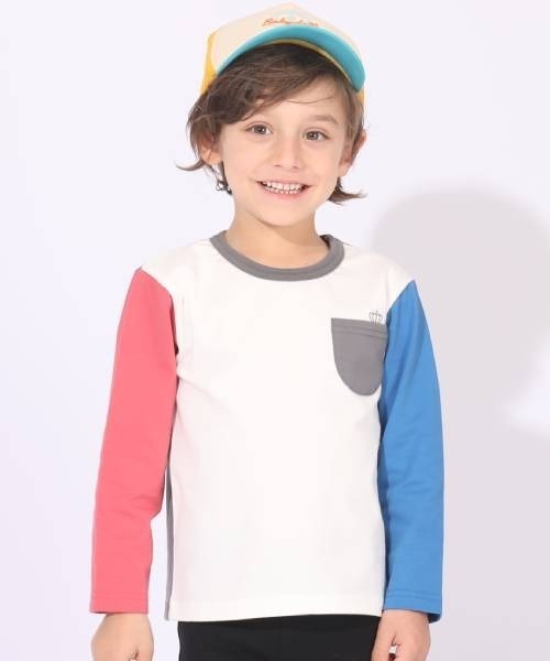 BABYDOLL（ベビードール）の「クレイジー 切替 ロンT 6362K（Tシャツ/カットソー・キッズ・パープル/チャコールグレー・110cm/130cm/140cm/120cm/90cm/100cm/80ｃｍ）」の2枚目の写真