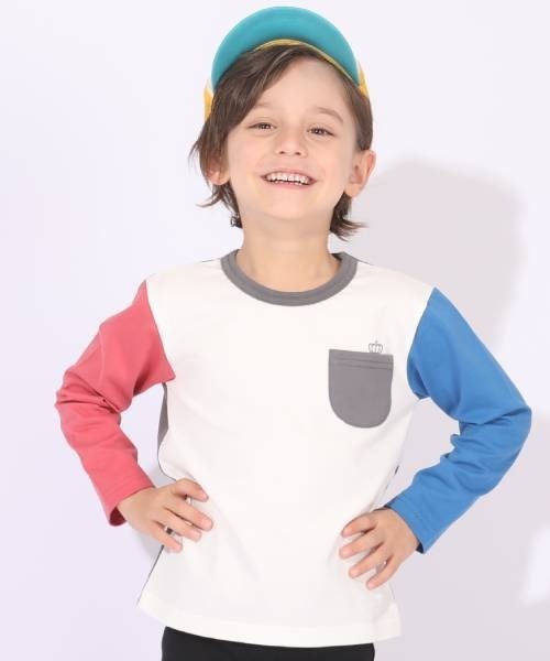 BABYDOLL（ベビードール）の「クレイジー 切替 ロンT 6362K（Tシャツ/カットソー・キッズ・パープル/チャコールグレー・110cm/130cm/140cm/120cm/90cm/100cm/80ｃｍ）」の5枚目の写真