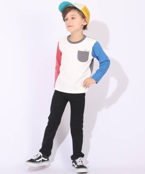 BABYDOLL（ベビードール）の「クレイジー 切替 ロンT 6362K（Tシャツ/カットソー・キッズ・パープル/チャコールグレー・110cm/130cm/140cm/120cm/90cm/100cm/80ｃｍ）」の4枚目の写真