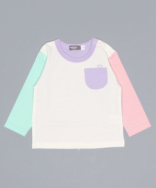 BABYDOLL（ベビードール）の「クレイジー 切替 ロンT 6362K（Tシャツ/カットソー・キッズ・パープル/チャコールグレー・110cm/130cm/140cm/120cm/90cm/100cm/80ｃｍ）」の9枚目の写真
