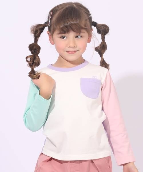 BABYDOLL（ベビードール）の「クレイジー 切替 ロンT 6362K（Tシャツ/カットソー・キッズ・パープル/チャコールグレー・110cm/130cm/140cm/120cm/90cm/100cm/80ｃｍ）」の13枚目の写真