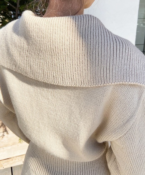 esutoreja（エストレジャ）の「ZIP襟付きニットロングワンピース（ワンピース・レディース・ベージュ/ブラック・FREE）」の11枚目の写真