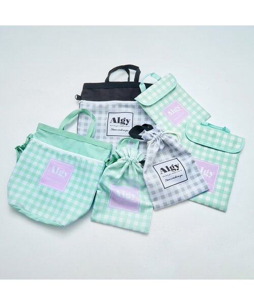 algy（アルジー）の「ALGYギンガム　３WAYリュック_撥水加工（バックパック/リュック・キッズ・ブラック/ミント・FREE）」の6枚目の写真