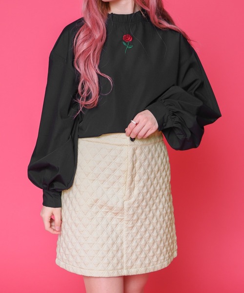 PairPair(ペアペア)の「ローズ刺繍ブラウス(シャツ/ブラウス・レディース・ブラック/オフホワイト・FREE)」の10枚目の写真