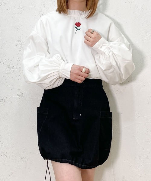 PairPair(ペアペア)の「ローズ刺繍ブラウス(シャツ/ブラウス・レディース・ブラック/オフホワイト・FREE)」の18枚目の写真