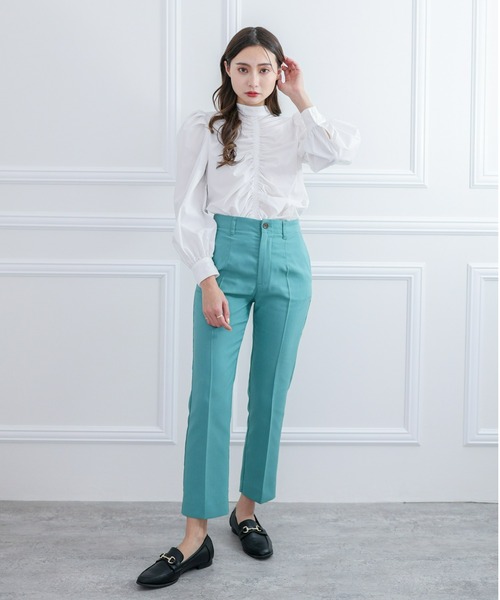 clear(クリア)の「長袖フロントシャーリングデザインブラウス≪2022SS新作≫(シャツ/ブラウス・レディース・ブラック/ブルー/ホワイト・F)」の4枚目の写真