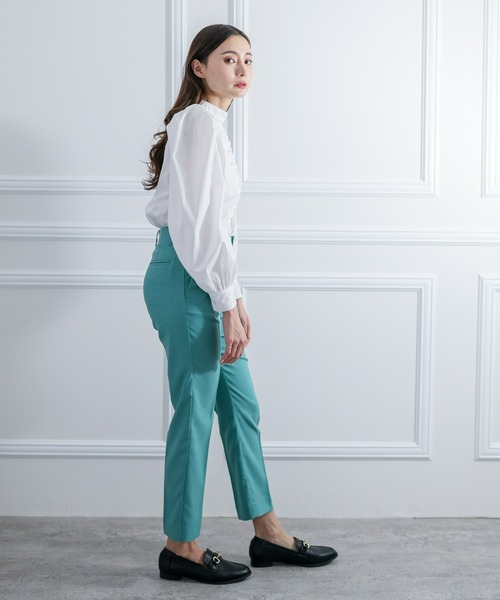 clear(クリア)の「長袖フロントシャーリングデザインブラウス≪2022SS新作≫(シャツ/ブラウス・レディース・ブラック/ブルー/ホワイト・F)」の5枚目の写真