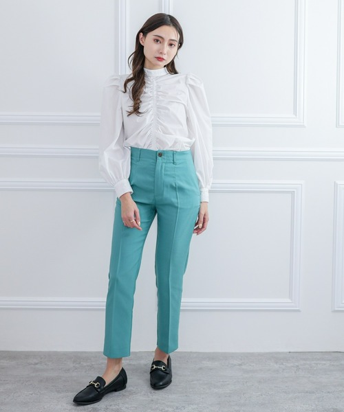 clear(クリア)の「長袖フロントシャーリングデザインブラウス≪2022SS新作≫(シャツ/ブラウス・レディース・ブラック/ブルー/ホワイト・F)」の6枚目の写真