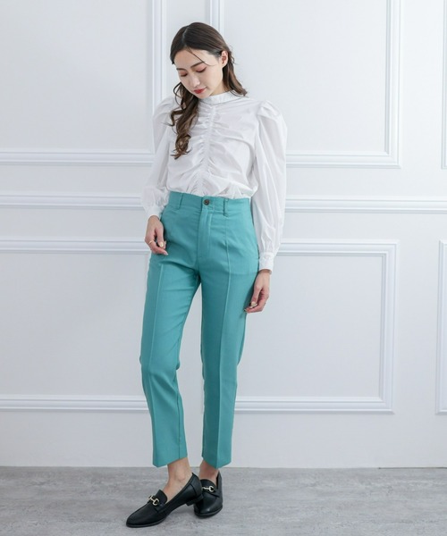 clear(クリア)の「長袖フロントシャーリングデザインブラウス≪2022SS新作≫(シャツ/ブラウス・レディース・ブラック/ブルー/ホワイト・F)」の7枚目の写真