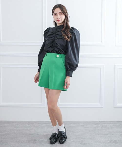 clear(クリア)の「長袖フロントシャーリングデザインブラウス≪2022SS新作≫(シャツ/ブラウス・レディース・ブラック/ブルー/ホワイト・F)」の11枚目の写真