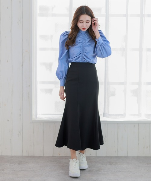 clear(クリア)の「長袖フロントシャーリングデザインブラウス≪2022SS新作≫(シャツ/ブラウス・レディース・ブラック/ブルー/ホワイト・F)」の19枚目の写真