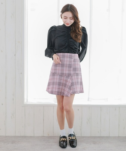 clear(クリア)の「長袖フロントシャーリングデザインブラウス≪2022SS新作≫(シャツ/ブラウス・レディース・ブラック/ブルー/ホワイト・F)」の13枚目の写真