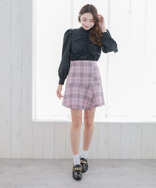 clear(クリア)の「長袖フロントシャーリングデザインブラウス≪2022SS新作≫(シャツ/ブラウス・レディース・ブラック/ブルー/ホワイト・F)」の14枚目の写真