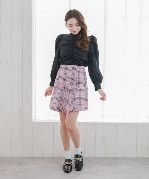 clear(クリア)の「長袖フロントシャーリングデザインブラウス≪2022SS新作≫(シャツ/ブラウス・レディース・ブラック/ブルー/ホワイト・F)」の15枚目の写真