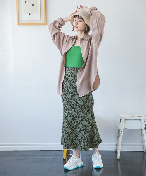 JEANASIS（ジーナシス）の「マルチガラジャガードマーメイドスカート/271050（スカート・レディース・パープル系その他/ベージュ系その他/ブルー系その他/グリーン系その他・SMALL/MEDIUM）」の7枚目の写真