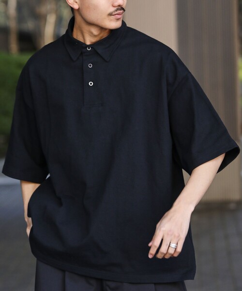 FREAK'S STORE（フリークスストア）の「WEB限定 ビッグシルエット マックスウェイト ポロシャツ/ヘビーウェイト/オーバーサイズポロ（ポロシャツ・メンズ・ダークグリーン/ネイビー/ブラック/グレイッシュベージュ/ホワイト/アッシュグレー・MEDIUM/LARGE/SMALL）」の11枚目の写真