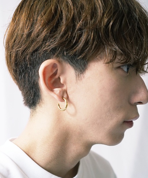 Vaya Con Dios(ヴァヤコンディオス)の「E153 stainless - Hoop pierce(pair)(ピアス(両耳用)・メンズ・シルバー/ゴールド/ブラック・FREE)」の12枚目の写真
