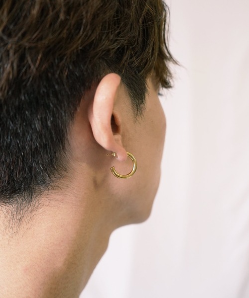 Vaya Con Dios(ヴァヤコンディオス)の「E153 stainless - Hoop pierce(pair)(ピアス(両耳用)・メンズ・シルバー/ゴールド/ブラック・FREE)」の11枚目の写真