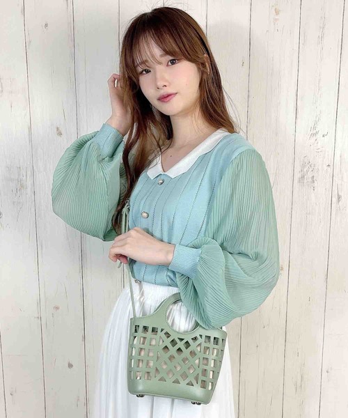 Clice de Paris(クリシェドゥパリス)の「K/異素材TOPS(その他トップス・レディース・ホワイト/ブルー・ONESIZE)」の2枚目の写真