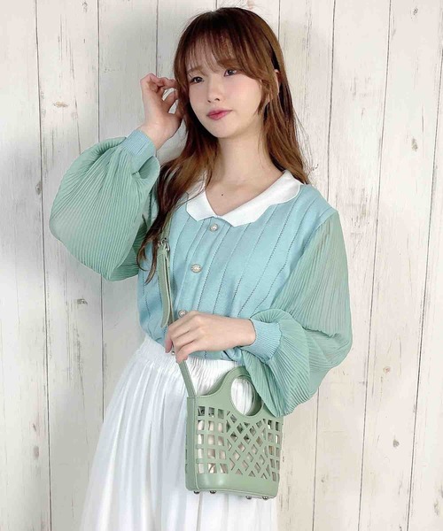 Clice de Paris(クリシェドゥパリス)の「K/異素材TOPS(その他トップス・レディース・ホワイト/ブルー・ONESIZE)」の3枚目の写真