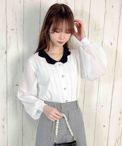 Clice de Paris(クリシェドゥパリス)の「K/異素材TOPS(その他トップス・レディース・ホワイト/ブルー・ONESIZE)」の9枚目の写真