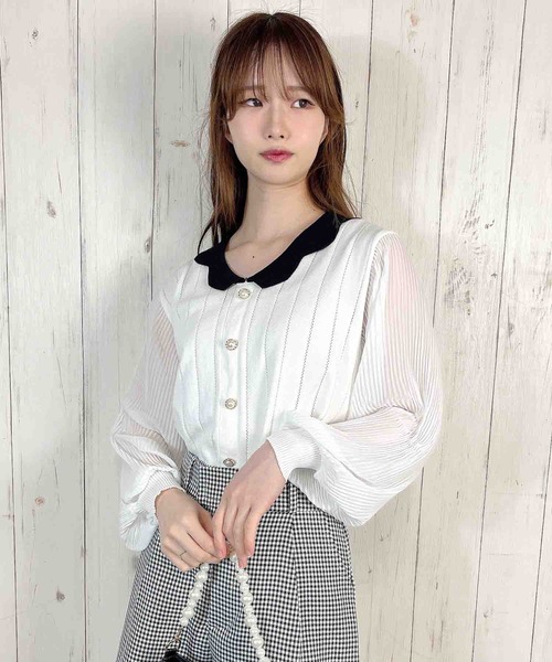 Clice de Paris(クリシェドゥパリス)の「K/異素材TOPS(その他トップス・レディース・ホワイト/ブルー・ONESIZE)」の12枚目の写真