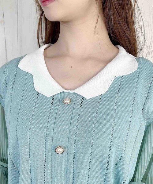 Clice de Paris(クリシェドゥパリス)の「K/異素材TOPS(その他トップス・レディース・ホワイト/ブルー・ONESIZE)」の4枚目の写真