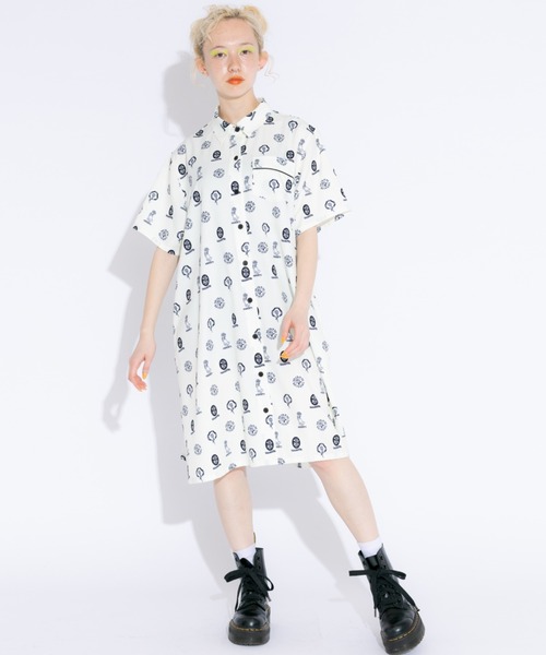 新品 Candy Stripper シャツワンピース Candy Stripper - キャンディストリッパー ドット テールカット