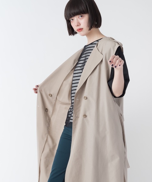 La SRIC（ラスリック）の「La SRIC / ロングトレンチジレ（その他アウター・レディース・ベージュ/ブラック・38）」の21枚目の写真