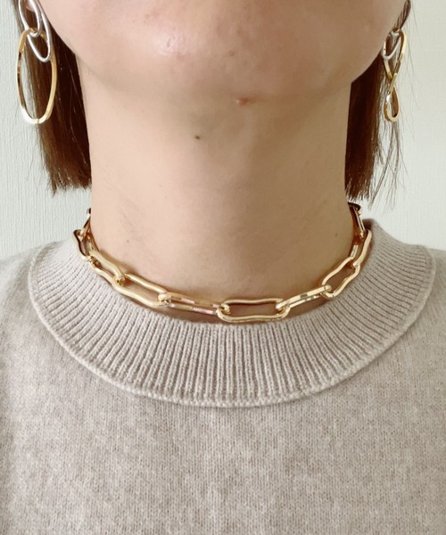 COLOR TOKYO ACCESSORIES（カラートウキョウアクセサリー）の「ニュアンススクエアチェーンネックレス（ネックレス・レディース・Silver/GOLD ・FREE）」の5枚目の写真