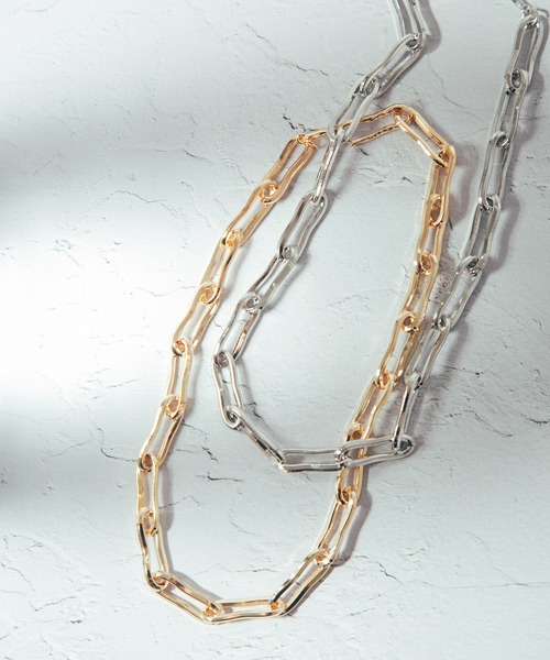 COLOR TOKYO ACCESSORIES（カラートウキョウアクセサリー）の「ニュアンススクエアチェーンネックレス（ネックレス・レディース・Silver/GOLD ・FREE）」の21枚目の写真