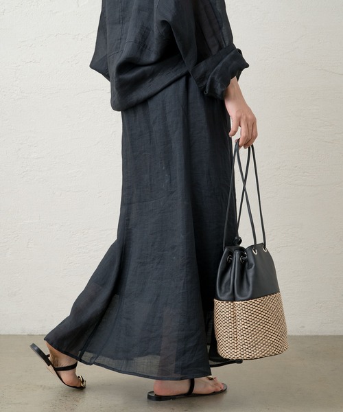 宅配便配送 LOUNGEDRESS（ラウンジドレス）の「リネンフレアスカート スカート