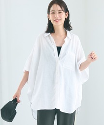 ブラウス シャツ ジップポケットポンチョシャツ レディース ブラウス シャツ 「ELOOPS」ポケットポイント クロップドプル