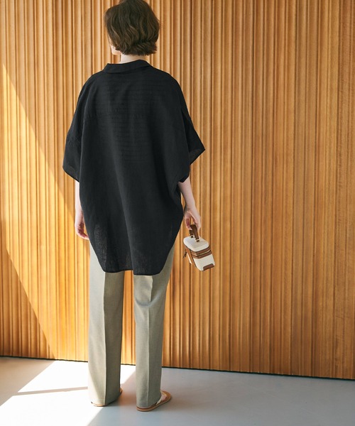 coca（coca）（コカ）の「レーヨンリネンポンチョシャツ（シャツ/ブラウス・レディース・ブラック/アイボリー/ホワイト/ライトグリーン/グレイッシュベージュ/ライトピンク/イエロー・M/L）」の19枚目の写真