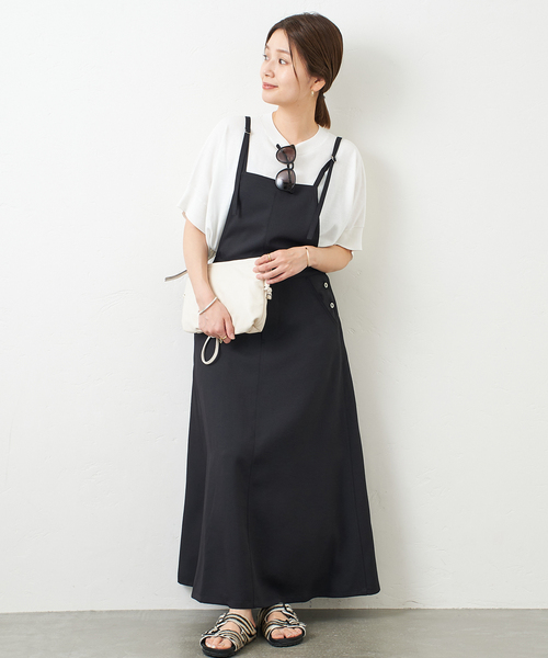 JOURNAL STANDARD(ジャーナルスタンダード)の「エアーツイルサロペット(ワンピース・レディース・ブラック/カーキ・38/36)」の3枚目の写真