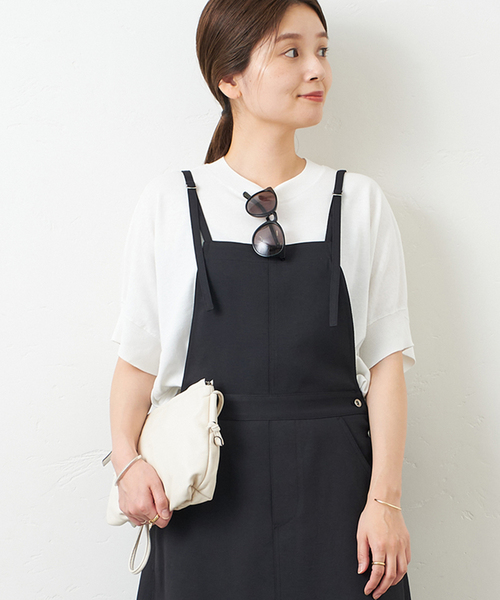 JOURNAL STANDARD(ジャーナルスタンダード)の「エアーツイルサロペット(ワンピース・レディース・ブラック/カーキ・38/36)」の4枚目の写真