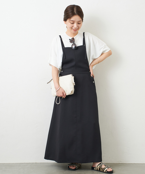 JOURNAL STANDARD(ジャーナルスタンダード)の「エアーツイルサロペット(ワンピース・レディース・ブラック/カーキ・38/36)」の5枚目の写真