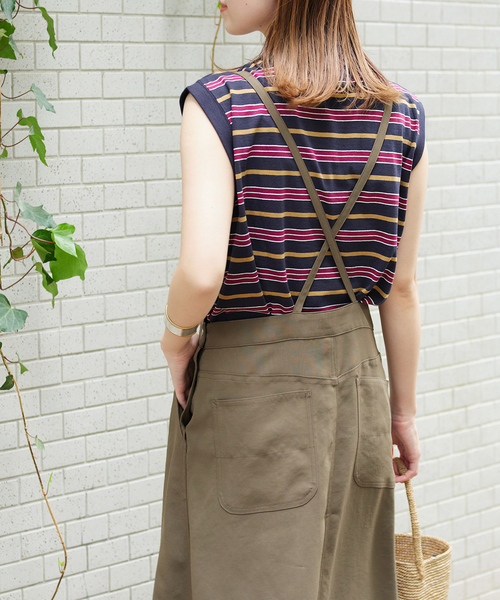 JOURNAL STANDARD(ジャーナルスタンダード)の「エアーツイルサロペット(ワンピース・レディース・ブラック/カーキ・38/36)」の9枚目の写真