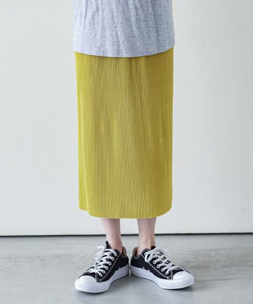 SUGAR BISKET(シュガービスケット)の「セルフカットプリーツIラインスカート(スカート・レディース・ブラック/ベージュ/ピンク/オレンジ/グリーン/マスタード/ホワイト系その他/オレンジ系その他・S/L)」の21枚目の写真