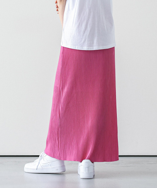 SUGAR BISKET(シュガービスケット)の「セルフカットプリーツIラインスカート(スカート・レディース・ブラック/ベージュ/ピンク/オレンジ/グリーン/マスタード/ホワイト系その他/オレンジ系その他・S/L)」の16枚目の写真