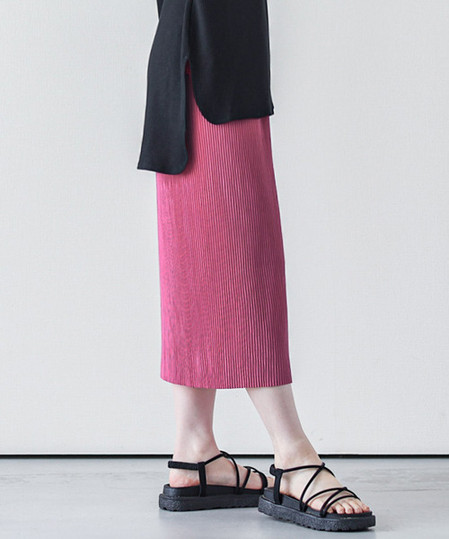 SUGAR BISKET(シュガービスケット)の「セルフカットプリーツIラインスカート(スカート・レディース・ブラック/ベージュ/ピンク/オレンジ/グリーン/マスタード/ホワイト系その他/オレンジ系その他・S/L)」の19枚目の写真