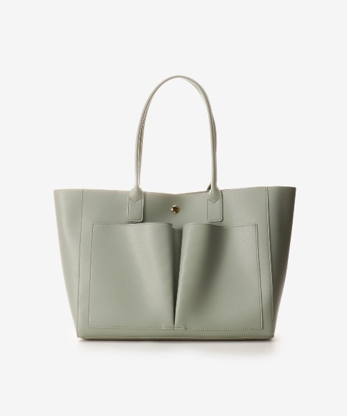 & chouette（アンドシュエット）の「フロントポケット A4対応トート（トートバッグ・レディース・グレイッシュベージュ/ブラック/グレー/ライトグレー/ベージュ/ミント・FREE）」の6枚目の写真