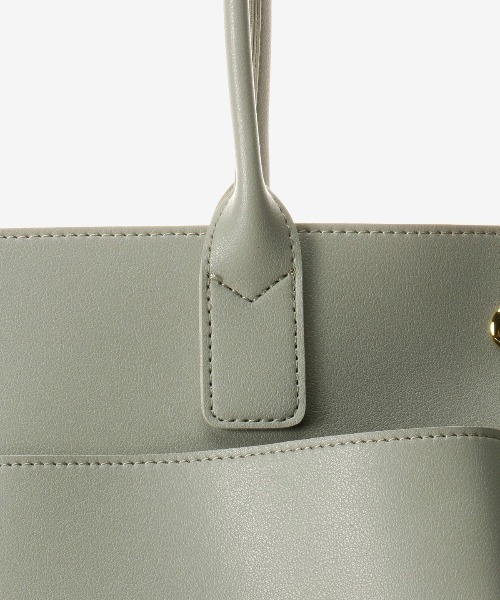 & chouette（アンドシュエット）の「フロントポケット A4対応トート（トートバッグ・レディース・グレイッシュベージュ/ブラック/グレー/ライトグレー/ベージュ/ミント・FREE）」の10枚目の写真