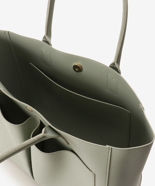 & chouette（アンドシュエット）の「フロントポケット A4対応トート（トートバッグ・レディース・グレイッシュベージュ/ブラック/グレー/ライトグレー/ベージュ/ミント・FREE）」の11枚目の写真