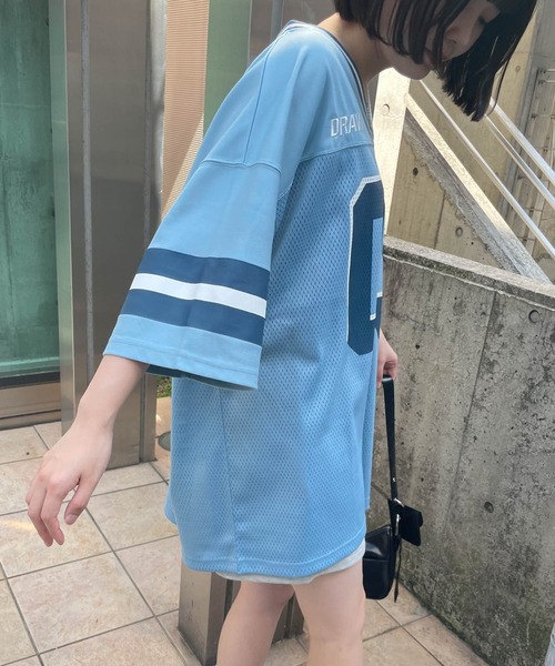 WEGO(ウィゴー)の「WEGO/ラインリブBIGメッシュT(Tシャツ/カットソー・レディース・ホワイト/サックスブルー・FREE)」の17枚目の写真