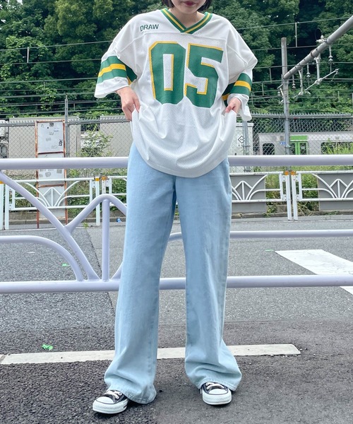 WEGO(ウィゴー)の「WEGO/ラインリブBIGメッシュT(Tシャツ/カットソー・レディース・ホワイト/サックスブルー・FREE)」の18枚目の写真