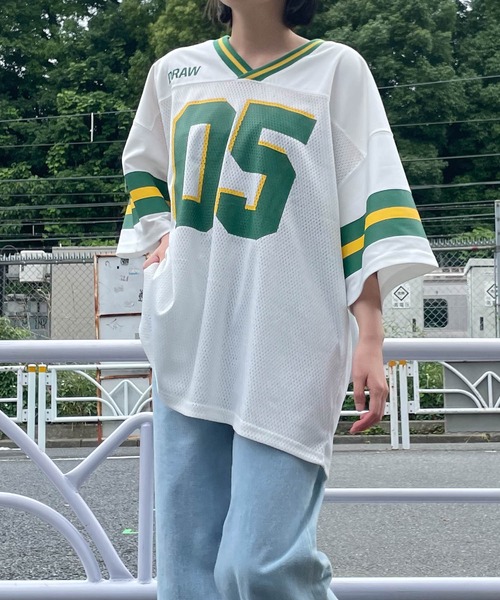 WEGO(ウィゴー)の「WEGO/ラインリブBIGメッシュT(Tシャツ/カットソー・レディース・ホワイト/サックスブルー・FREE)」の21枚目の写真